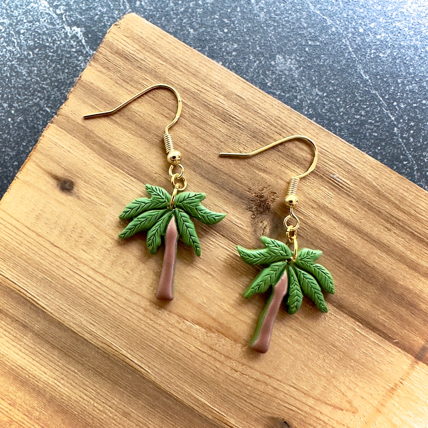 Palm Trees | Drop Earrings | Gold Hardware